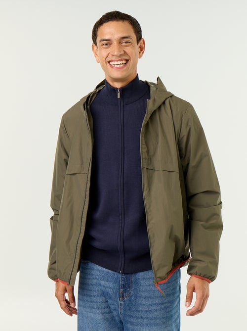 Blouson coupe-vent à capuche déperlant - Kiabi