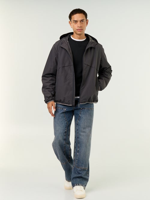 Blouson coupe-vent à capuche déperlant - Kiabi