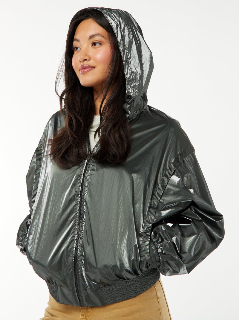 Blouson coupe-vent métallisé Vert - Kiabi