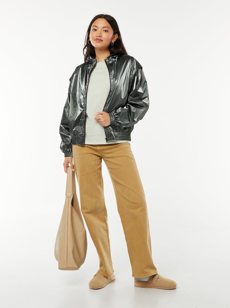 Blouson coupe-vent métallisé Vert - Kiabi