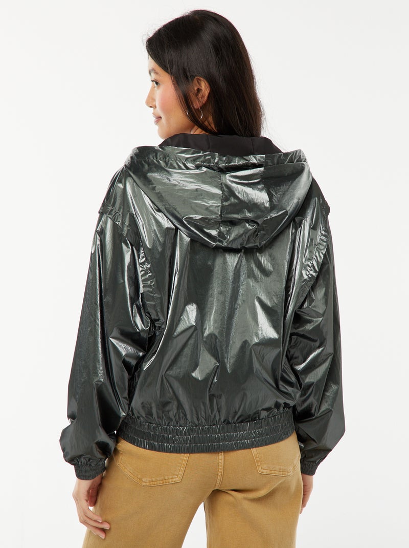 Blouson coupe-vent métallisé Vert - Kiabi