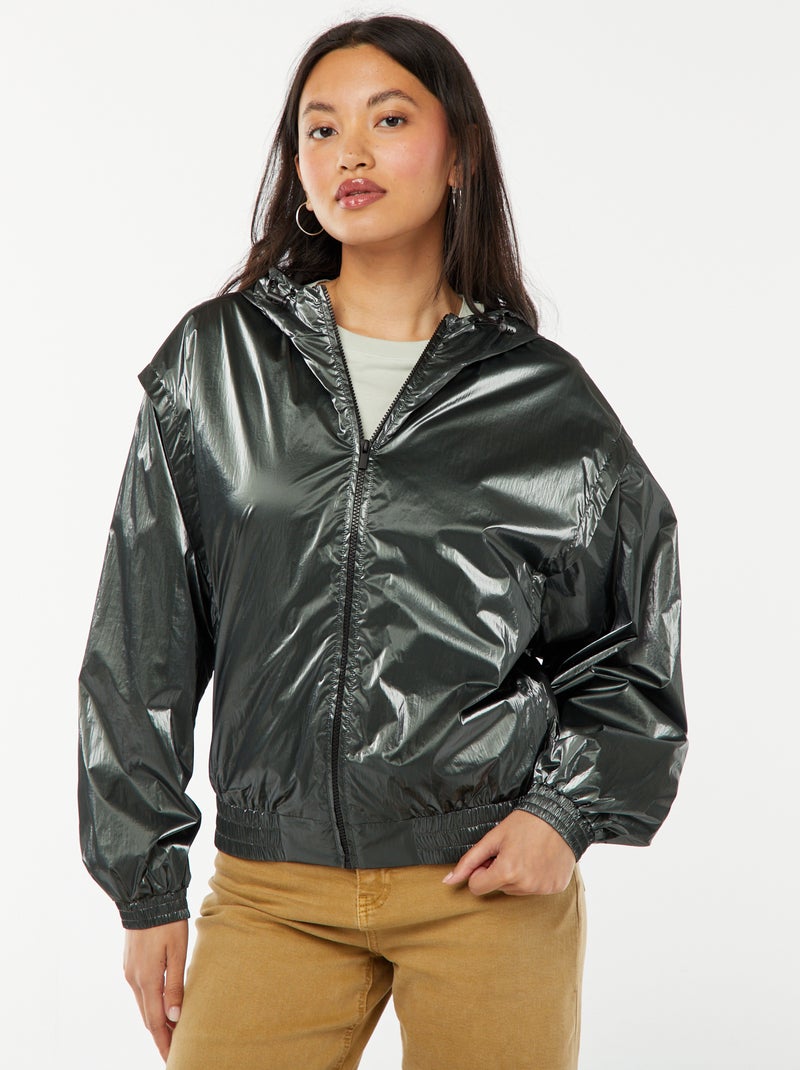 Blouson coupe-vent métallisé Vert - Kiabi