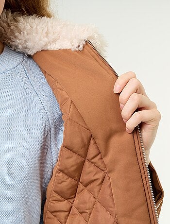 Blouson court avec col effet moutonné