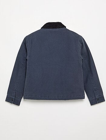 Blouson court avec col en velours contrasté