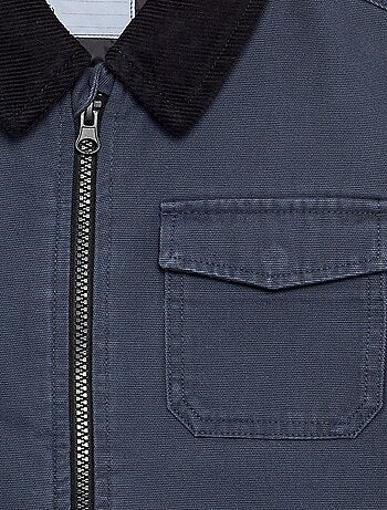 Blouson court avec col en velours contrasté