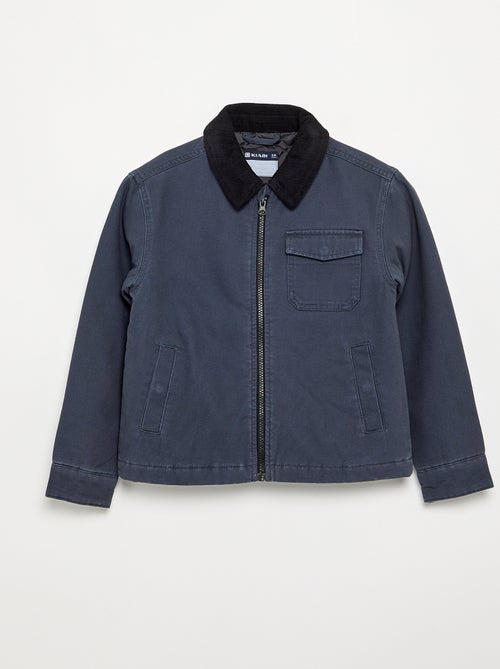 Blouson court avec col en velours contrasté - Kiabi Blouson court avec col en velours contrasté - Kiabi