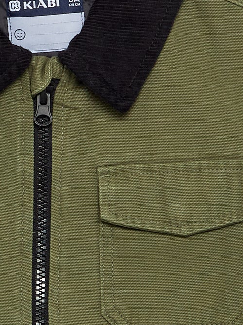 Blouson court avec col en velours contrasté - Kiabi Blouson court avec col en velours contrasté - Kiabi