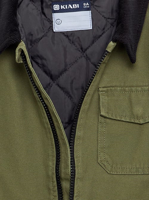 Blouson court avec col en velours contrasté - Kiabi Blouson court avec col en velours contrasté - Kiabi