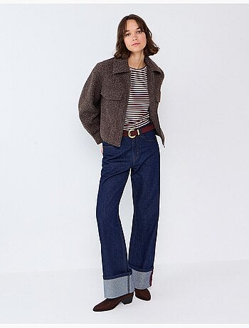 Blouson court effet bouclé, mo fashion
