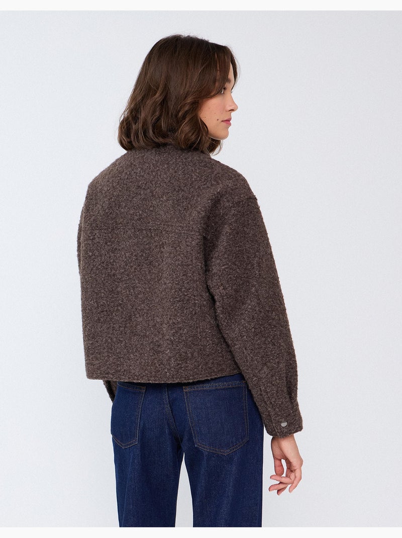 Blouson court effet bouclé, mo fashion Marron - Kiabi