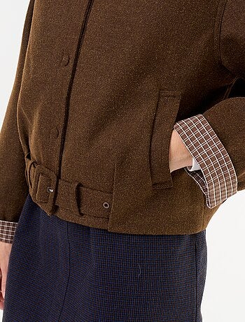 Blouson court effet lainage avec ceinture intégrée
