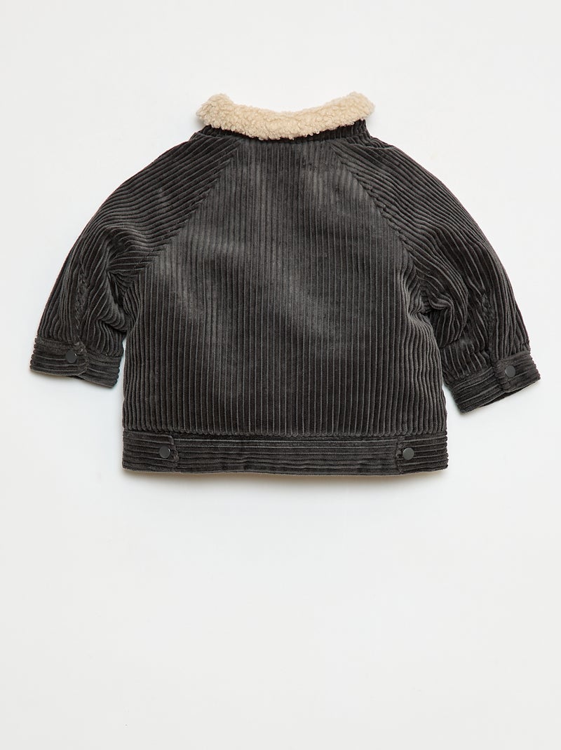 Blouson court en velours doublé Noir - Kiabi