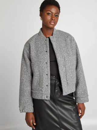 Blouson court et chaud en maille boucle