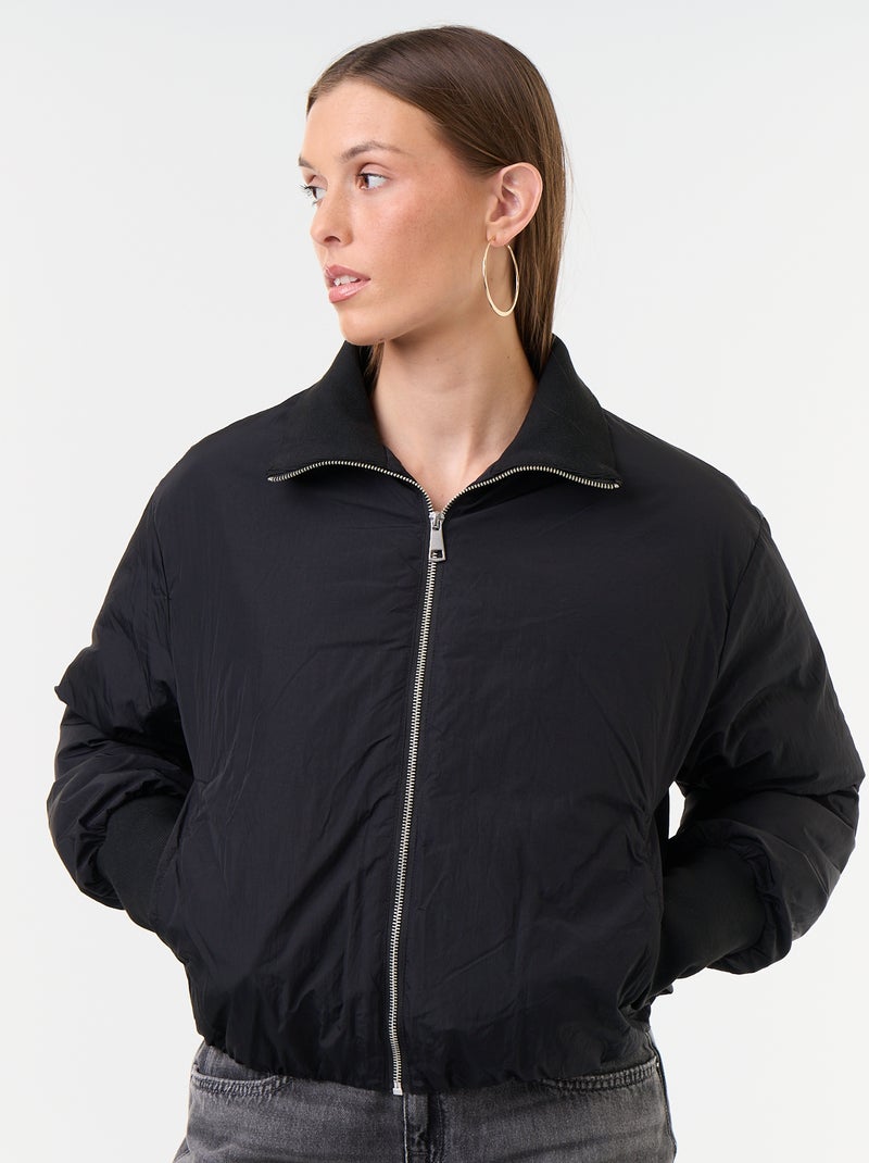 Blouson court forme boule Noir - Kiabi