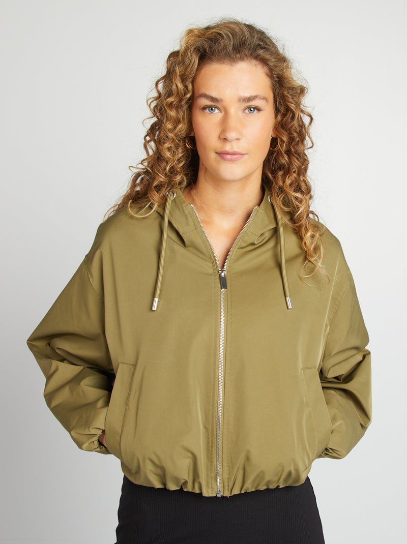 Blouson court oversize Kaki - Kiabi