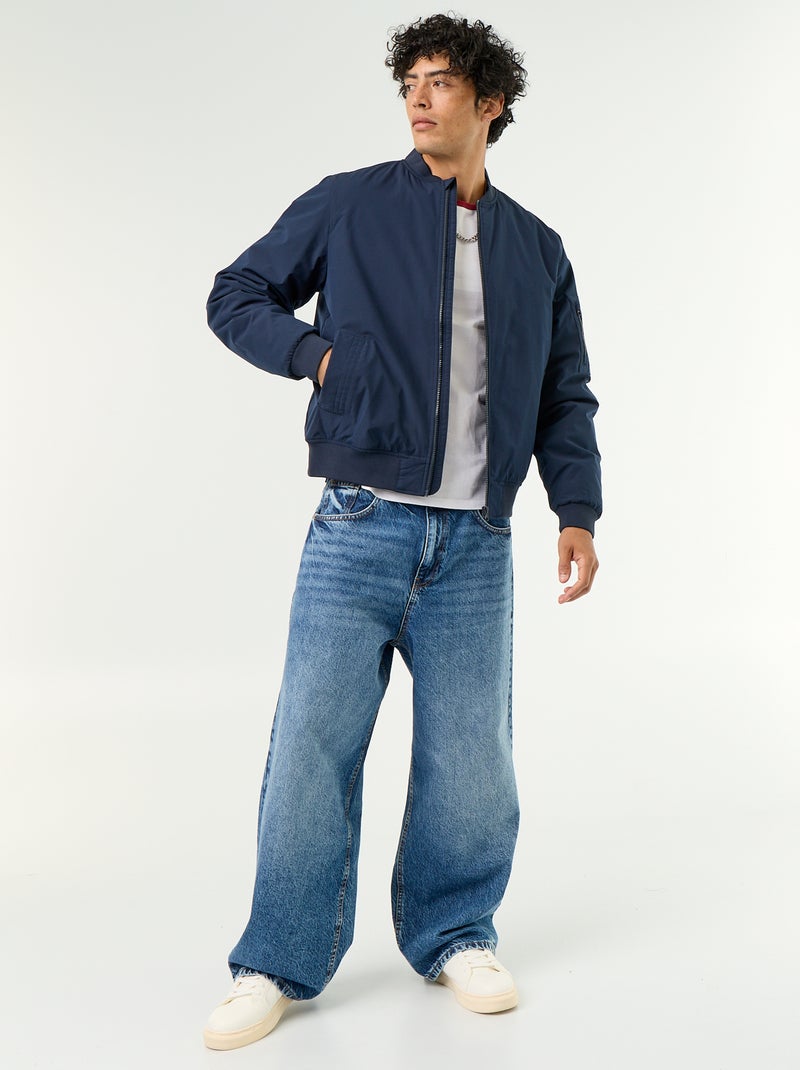 Blouson court style aviateur Bleu - Kiabi