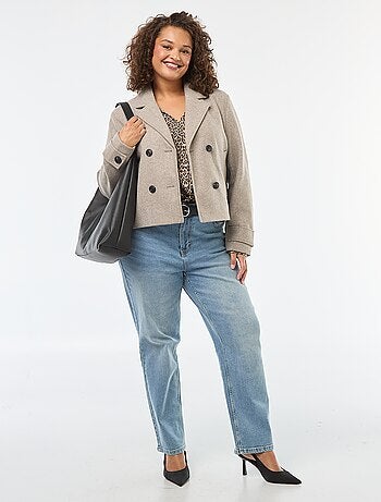 Blouson court type lainage avec 2 poches