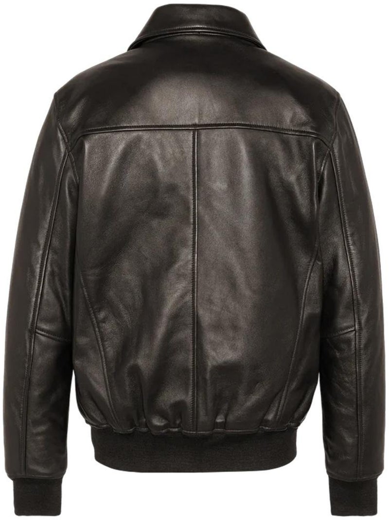 Blouson Cuir Homme Schott Marron cappuccino - Kiabi