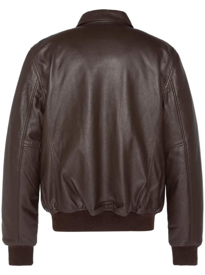 Blouson cuir Homme Schott Marron cappuccino - Kiabi