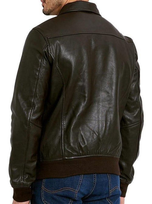Blouson cuir Homme Schott Mens Leather - Kiabi