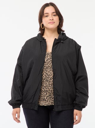 Blouson déperlant style coupe-vent à capuche