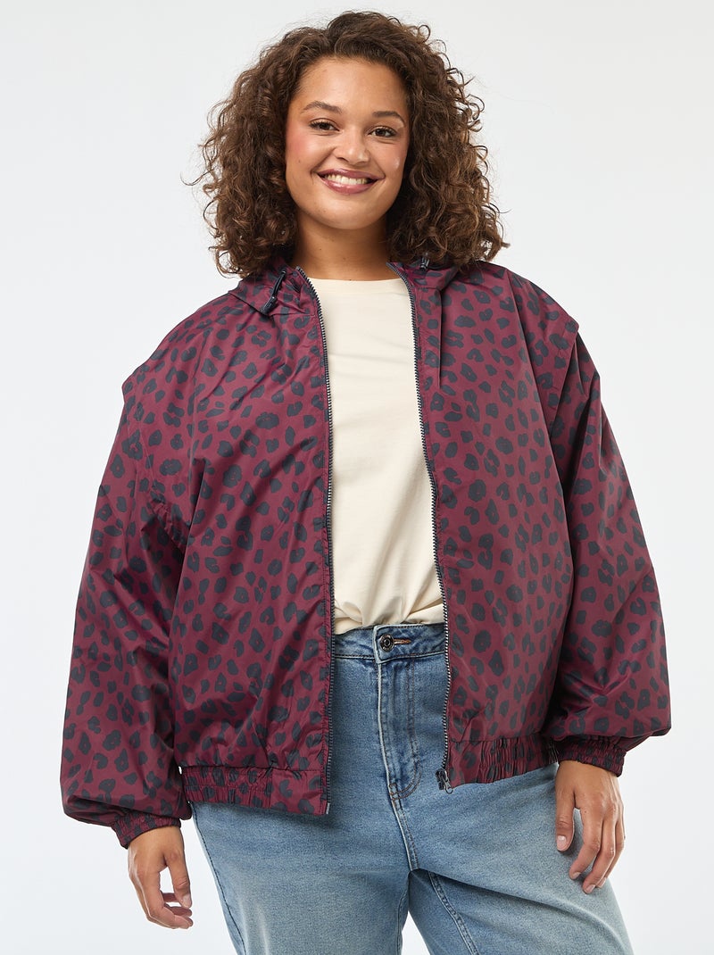 Blouson déperlant style coupe-vent à capuche Rouge - Kiabi