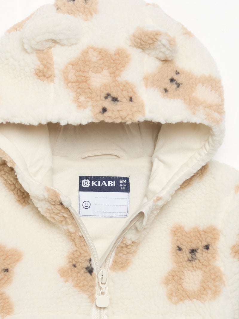 Blouson effet moutonné Beige - Kiabi