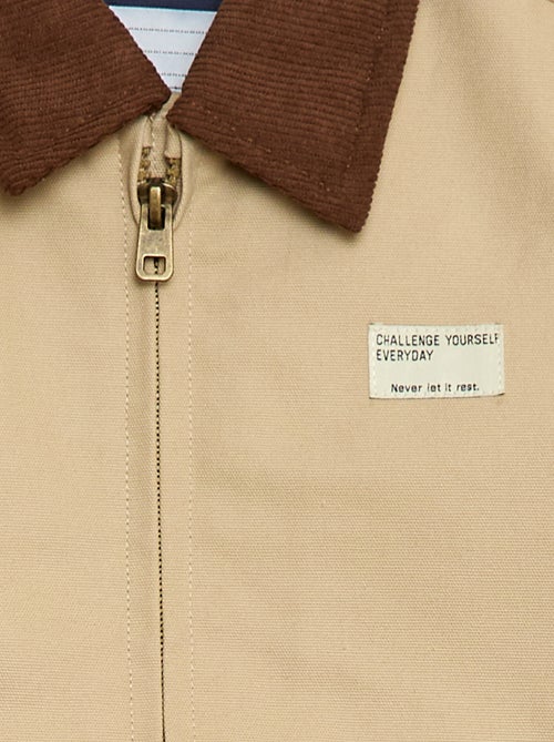 Blouson en coton avec col côtelé - Kiabi