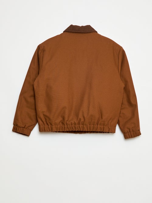 Blouson en coton avec col côtelé - Kiabi