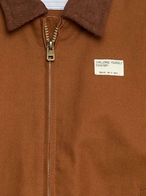 Blouson en coton avec col côtelé - Kiabi