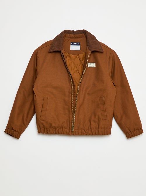 Blouson en coton avec col côtelé - Kiabi