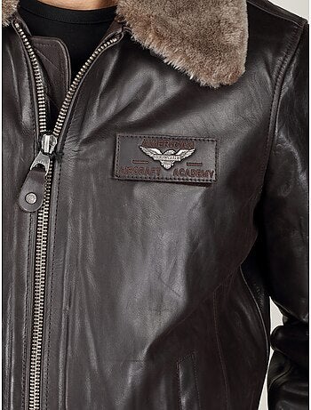 Blouson en cuir col fourré - redskins
