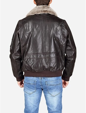 Blouson en cuir col fourré - redskins
