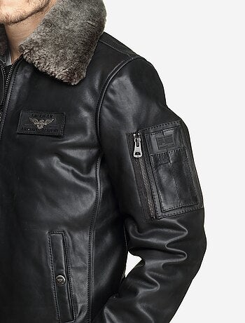 Blouson en cuir col fourré - redskins