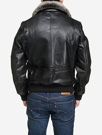 Blouson en cuir col fourré - redskins