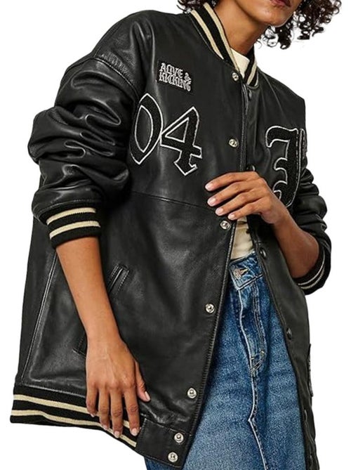 Blouson en Cuir Femme Kaporal - Kiabi Blouson en Cuir Femme Kaporal - Kiabi