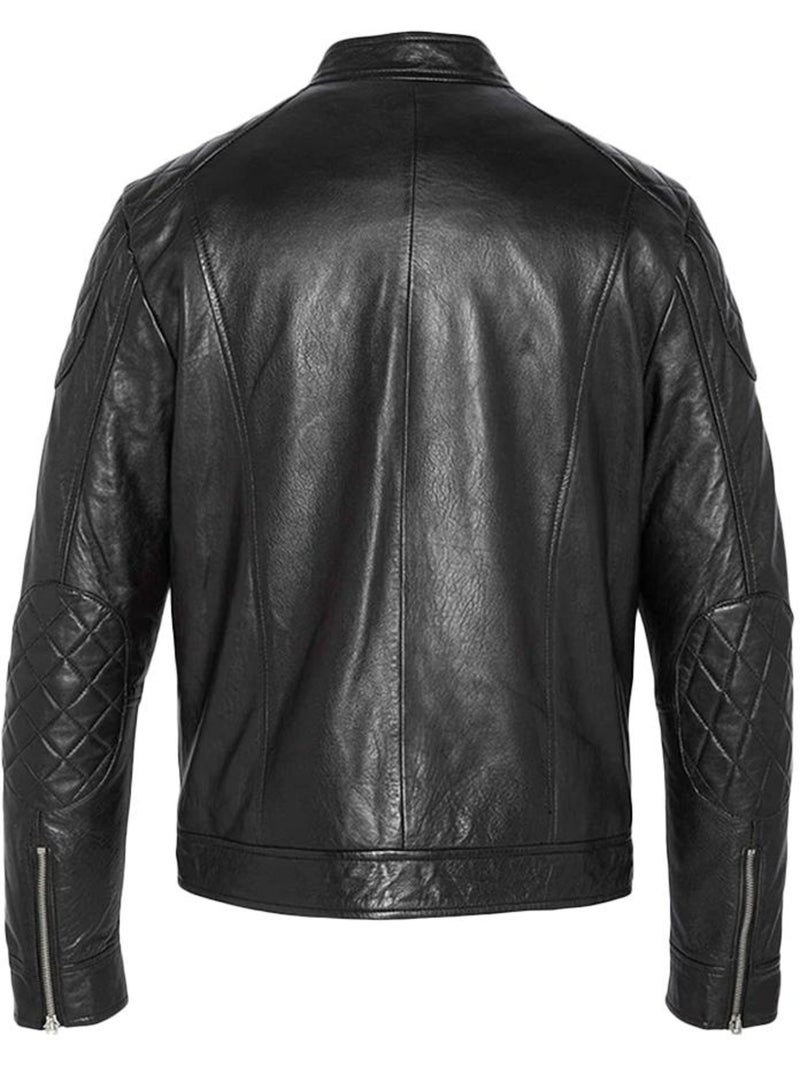 Blouson en cuir Homme Schott Blouson Noir - Kiabi