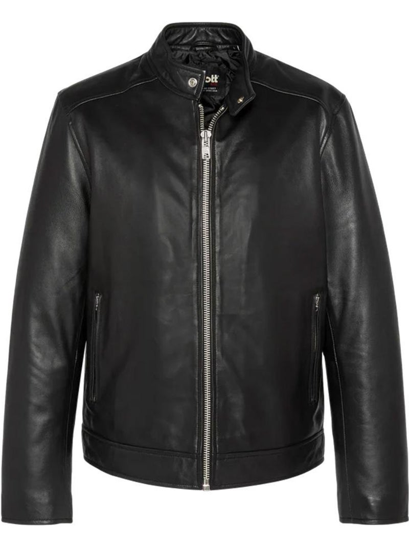 Blouson en Cuir Homme Schott Noir - Kiabi