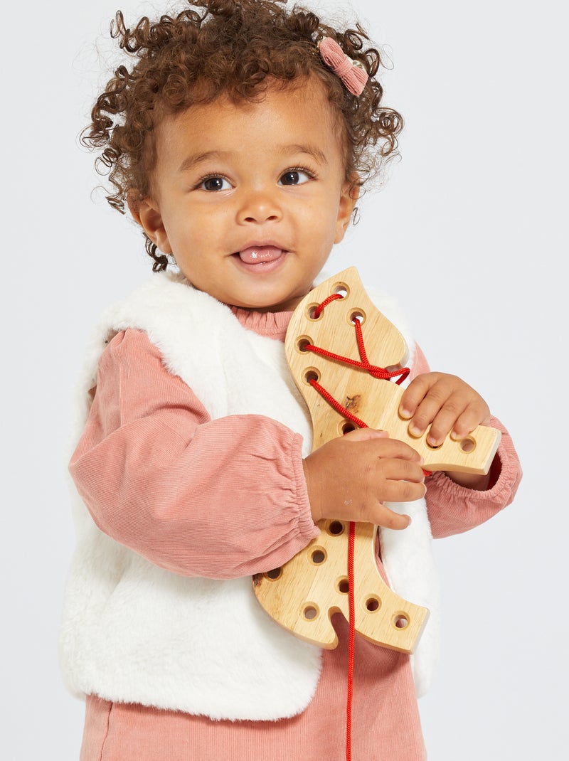 Blouson en fausse fourrure blanc - Kiabi
