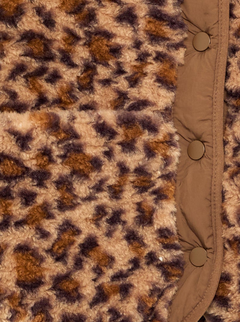 Blouson en fausse fourrure 'léopard' Marron - Kiabi