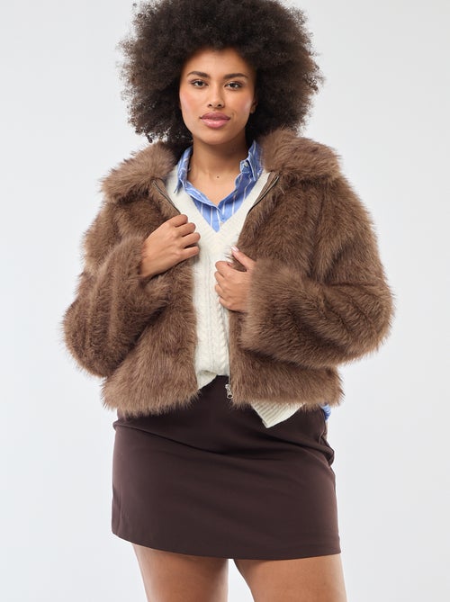 Blouson en fausse fourrure - Kiabi