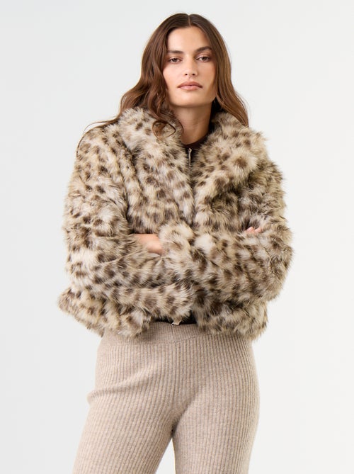 Blouson en fausse fourrure - Kiabi Blouson en fausse fourrure - Kiabi