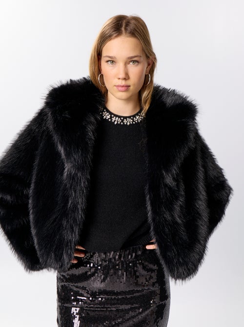 Blouson en fausse fourrure - Kiabi