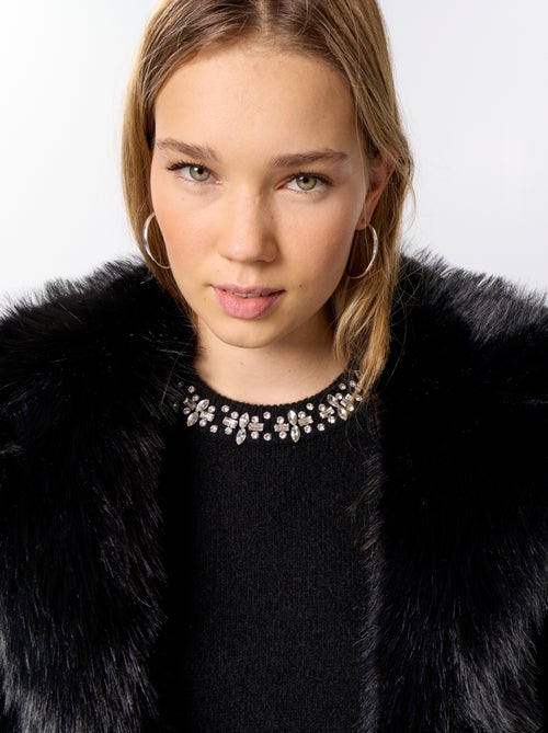 Blouson en fausse fourrure - Kiabi