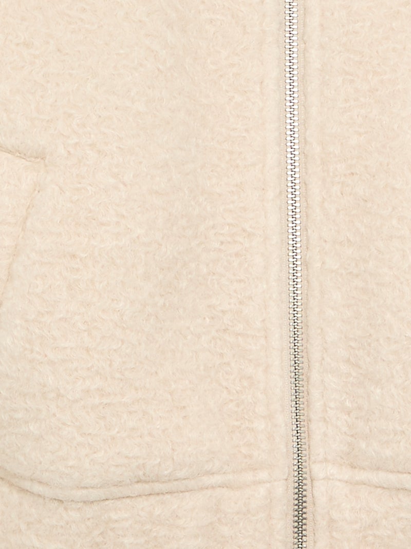 Blouson en faux lainage Beige - Kiabi