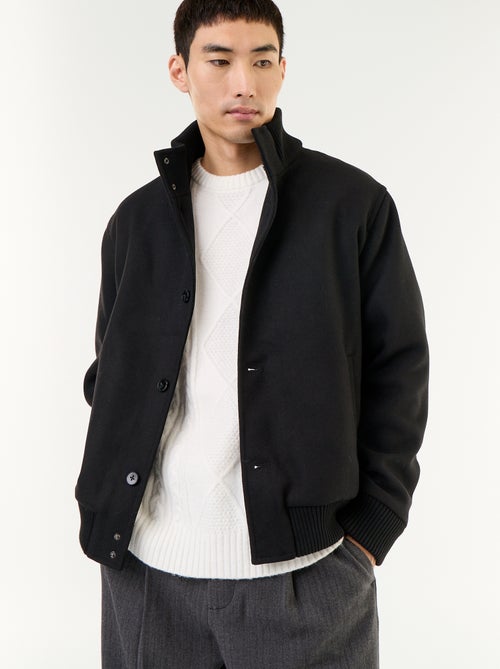 Blouson en faux lainage boutonné - Kiabi