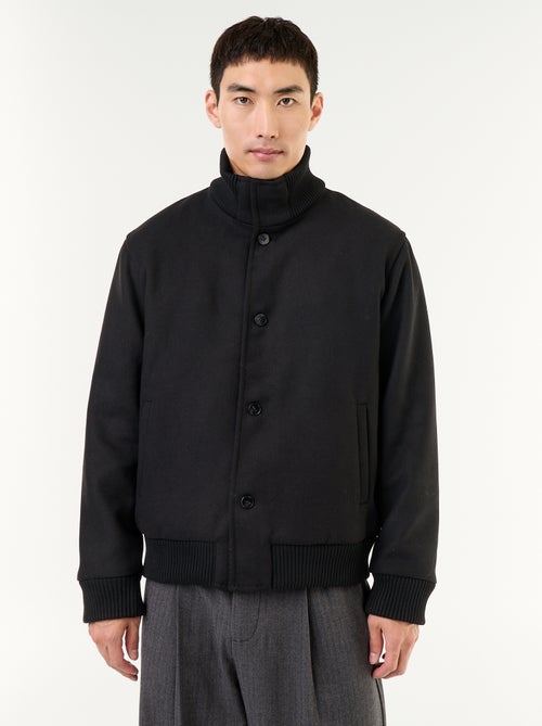 Blouson en faux lainage boutonné - Kiabi