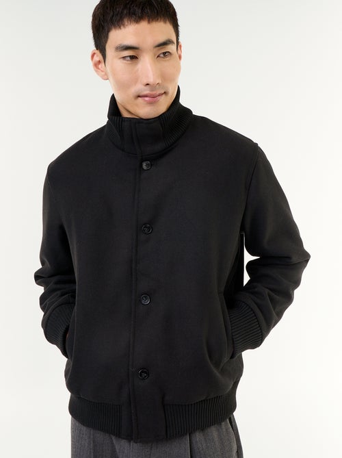Blouson en faux lainage boutonné - Kiabi