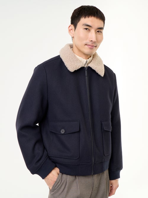 Blouson en faux lainage col effet moutonné - Kiabi Blouson en faux lainage col effet moutonné - Kiabi