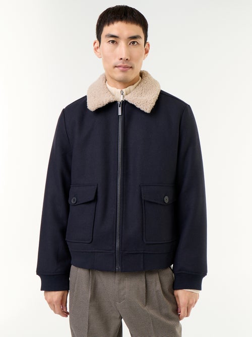 Blouson en faux lainage col effet moutonné - Kiabi Blouson en faux lainage col effet moutonné - Kiabi